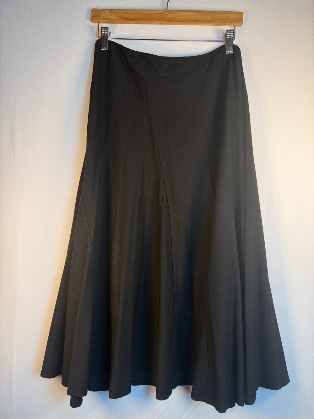 Eileen Fisher Black A-Line Fit and Flare Mid Length Skirt